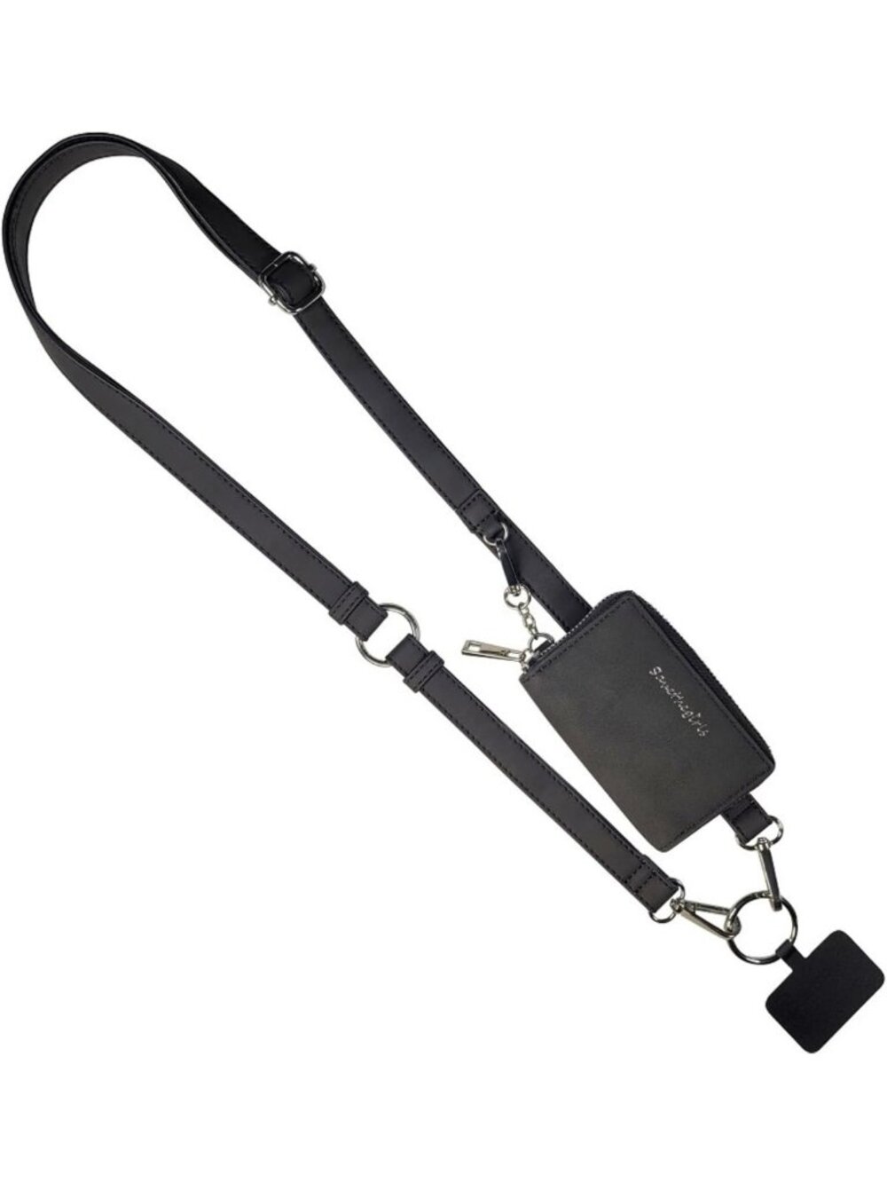 Vegan Phone Lanyard Crossbody Case with Pouch, Adjustable Clip & Go Strap